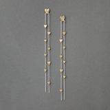 Lucky Brand Heart Chain Earring - Women's Ladies Accessories Jewelry Earrings in Two Tone