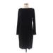 J.Jill Casual Dress - Sweater Dress: Black Solid Dresses - Women's Size Medium