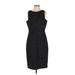 Eliza J Casual Dress - Sheath Crew Neck Sleeveless: Black Print Dresses - Women's Size 0