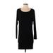 BCBGeneration Casual Dress - Bodycon Scoop Neck 3/4 sleeves: Black Print Dresses - New - Women's Size X-Small