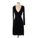 Banana Republic Casual Dress - Sweater Dress: Black Solid Dresses - Women's Size X-Small Petite