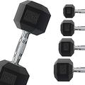 G5 HT SPORT Professional Rubber Hexagonal Dumbbell 1 to 50 kg | Weight Lifting Gyms or Home Gym | Ergonomic Non-Slip Grip | Sold Individually (2 x 5 kg)