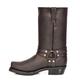 Cowboy Biker Boots Leather Slip on Square Toe Calf Length Western Heels 06RE-HI Brown (UK 12)