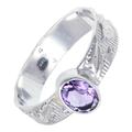 Silver N Rock Amethyst Gemstone Band Ring Men & Women Band Ring All Size Gift Item 925 Sterling Silver Handmade Jewelry ERG-117F_ (S 1/2)