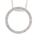 Jollys Jewellers Women's 9Carat White Gold 0.25ct Diamond Circular Pendant (19mm) w/ 18" Curb Chain (1mm Wide)