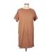 Old Navy Casual Dress - Mini Crew Neck Short sleeves: Brown Print Dresses - Women's Size Medium