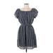 Universal Thread Casual Dress - Mini: Blue Print Dresses - Women's Size Large