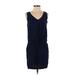 Rails Casual Dress - Mini V-Neck Sleeveless: Blue Print Dresses - Women's Size X-Small
