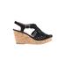 Jellypop Wedges: Black Print Shoes - Women's Size 9 1/2 - Peep Toe