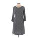 Tommy Hilfiger Cocktail Dress - A-Line: Gray Jacquard Dresses - Women's Size 8