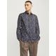 Langarmhemd JACK & JONES "JPRBLANORDIC PRINT SHIRT L/S SN" Gr. L, N-Gr, blau (night sky) Herren Hemden Langarm