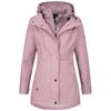 Softshelljacke LPO "LUCANIA PEAK Women", Damen, Gr. 40/42 (M), rosa, 96% Polyester; 4% Elastan, casual, tailliert, Langarm gerader Abschluss mit Klettverschlüssen, Jacken, leichte Softshelljacke mit All-Over-Print und abnehmbarer Kapuze
