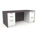 Compel Pivit Casegoods Straight Desk Double Ped in Gray/White | 29.125 H x 66 W x 29.5 D in | Wayfair PIV-DSK-7236-BBF-FF-GA-WHT