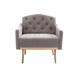 Accent Chair - Everly Quinn Accent Chair, Leisure Single Sofa w/ Rose Golden Feet Fabric in Gray | 32.28 H x 31.1 W x 25.59 D in | Wayfair