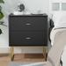 Wade Logan® Bueso 2 - Drawer Nightstand Wood in Black | 23.7 H x 19.7 W x 15.7 D in | Wayfair 43346A01B8A44F7C84E0B1C249668158