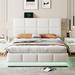 Brayden Studio® Collayer Bed Upholstered in White | 43.9 H x 60.5 W x 78.6 D in | Wayfair 3989415CBF234148A5FCDCD8F59C3092