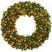 The Holiday Aisle® 48In Artificial Pre-Lit Fir Christmas Wreath Decoration W/200 Multicolor Lights, 714 Tips, in Green | Wayfair