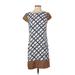 The Limited Casual Dress - Shift: Blue Argyle Dresses - Women's Size 4