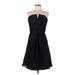 Armani Collezioni Cocktail Dress - A-Line Strapless Sleeveless: Black Print Dresses - Women's Size 8