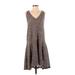 Maeve Casual Dress - A-Line V Neck Sleeveless: Gray Dresses - Women's Size Small
