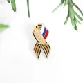 St. George Ribbon Badge with Russian Flag Ribbon Of Saint Victory Day Enamel Lapel Pin Brooches Men