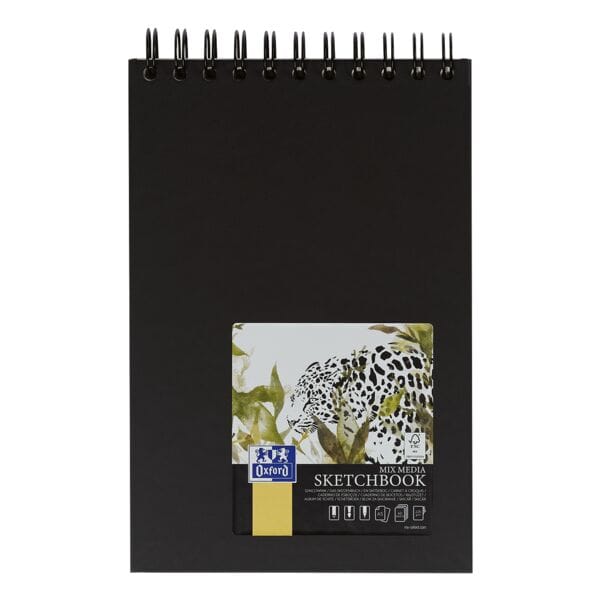 Oxford Sketchbook A5 Spiralbindung - 40 Blatt schwarz Image