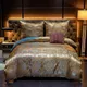 Jacquard Satin Duvet Cover Bed Euro Bedding Set for Double Home Textile Luxury Pillowcases Bedroom