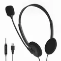 Cuffie cablate da 3,5 mm con microfono con cancellazione del rumore Cuffie stereo USB universali Casco con fascia regolabile per PC Computer portatile