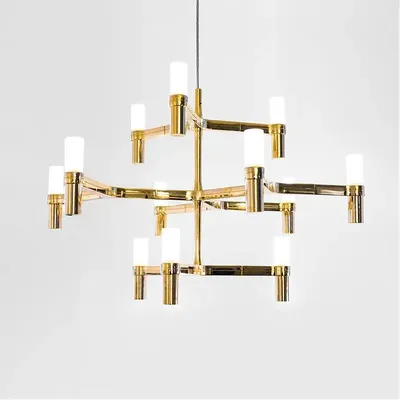 Art Design 12/30 heads LED Crown Major Gold pendant light lamp hall restaurant dining room chrome luminaire suspended light