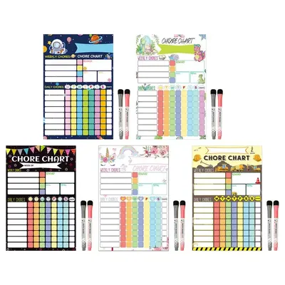 Magnetische Aufgabentabelle, wöchentlicher visueller Zeitplan für Kinder, magnetische, trocken Image
