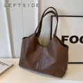 LEFTSIDE Fashion Retro Leather Tote Bags for Women 2023 Tend borsa a tracolla semplice di grande
