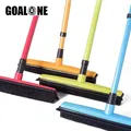 GOALONE Push Broom Soft Bristle Rubber Broom Carpet Sweeper with Squeegee Miracle Broom Pet Hair