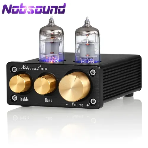 Nobsound NS-10P Mini Vakuum Tube Preamp HiFi Audio 6J1 Ventil Pre-Verstärker Mit Höhen & Bass Tone