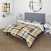 Designart "Black And Cream Plaid Sophistication" Black Plaid bedding covert set with 2 shams