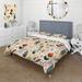 Designart "Artistic Nomad Boho Pattern Earth Tones I" Blue Floral bedding covert set with 2 shams