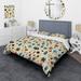 Designart "Nomadic Treasures Boho Pattern" Blue modern bedding covert set with 2 shams