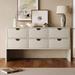 Dresser Sideboard Cabinet Console Table with 6 Large Drawers, Sofa Table Side Tables for Living Room Bedroom, White