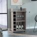 Bar Cart Baltimore, Six Wine Cubbies, Light Gray Finish for Kitchen, Party and Living Room