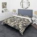 Designart "Beige And Black Urban Abstract Safari " Black modern bed cover set with 2 shams