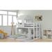 Wooden Bunk Bed, Loft Bed with Playhouse, Farmhouse, Ladder, Slide and Guardrails