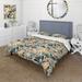 Designart "Earthy Tones Yellow And Blue Cottage Flowers I" Orange Cottage Bedding Covert Set With 2 Shams