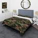 Designart "Urban Plants Oasis Bring Pattern" Green modern bedding covert set with 2 shams