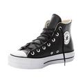 Sneaker CONVERSE "CHUCK TAYLOR ALL STAR PLATFORM LEATHER" Gr. 37,5, schwarz-weiß (schwarz, whit) Schuhe Schnürstiefeletten