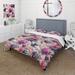 Designart "Pink And Purple Romantic Roses Paisley Pattern" Purple glam bedding covert set with 2 shams