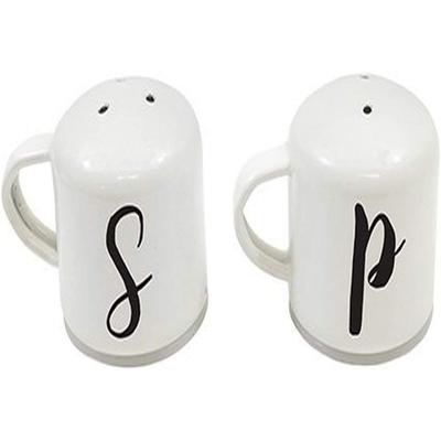 Tablecraft Salt & Pepper Shakers, White, 3.25x2.375x2.25 Inches