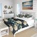 Designart "Navy Blue Underwater Elegance Coastal Pattern" Abstract bedding covert set with 2 shams