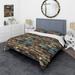 Designart "Urban Rustic Brick Resonance I" modern bedding covert set with 2 shams