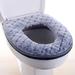 Fluffy Closestool Toilet Seat Pad Cushion Bathroom Warmer Washable Padded Cover w/Zipper