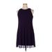 Lauren by Ralph Lauren Casual Dress - Shift: Purple Solid Dresses - Women's Size 14