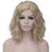 SUCS Blonde Wig for Women Girls Short Curly Wavy Bob Wig Light Blonde Wig Halloween Cosplay Daily Party Synthetic Wigs with Wig Cap